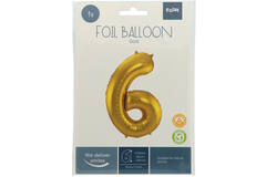 Foil Balloon Number 6 - Gold - 86 cm