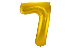 Foil Balloon Number 7 - Gold - 86 cm