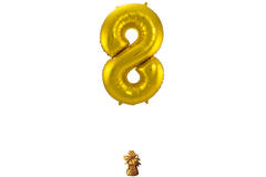 Foil Balloon Number 8 - Gold - 86 cm