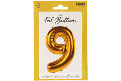 Foil Balloon Number 9 - Gold - 86 cm