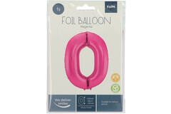 Foil Balloon Number 0 - Magenta - 86 cm