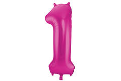 Foil Balloon Number 1 - Magenta - 86 cm