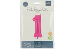 Foil Balloon Number 1 - Magenta - 86 cm