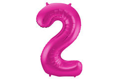 Foil Balloon Number 2 - Magenta - 86 cm