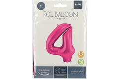 Foil Balloon Number 4 - Magenta - 86 cm
