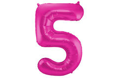 Foil Balloon Number 5 - Magenta - 86 cm