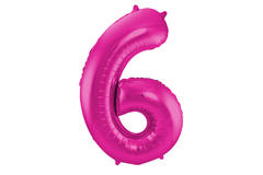 Foil Balloon Number 6 - Magenta - 86 cm