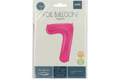 Foil Balloon Number 7 - Magenta - 86 cm