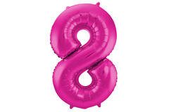 Foil Balloon Number 8 - Magenta - 86 cm