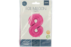 Foil Balloon Number 8 - Magenta - 86 cm