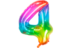 Foil Balloon Shaped Number 4 Yummy Gummy Rainbow - 81 cm