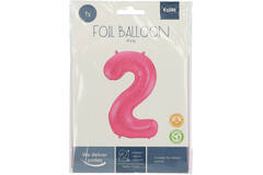 Foil Balloon Number 2 - Pink Metallic Mat - 86 cm