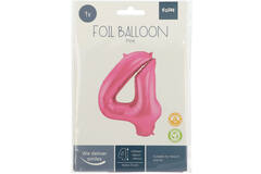 Foil Balloon Number 4 - Pink Metallic Mat - 86 cm