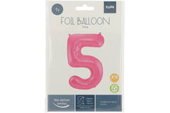 Foil Balloon Number 5 - Pink Metallic Mat - 86 cm