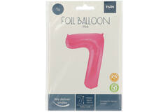 Foil Balloon Number 7 - Pink Metallic Mat - 86 cm