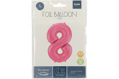 Foil Balloon Number 8 - Pink Metallic Mat - 86 cm