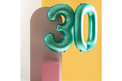 Foil Balloon Number 0 - Green Metallic Mat - 86 cm