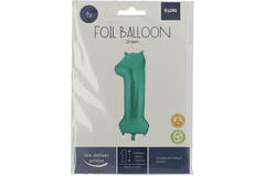 Foil Balloon Number 1 - Green Metallic Mat - 86 cm