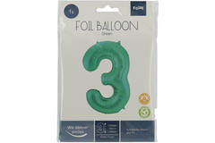 Foil Balloon Number 3 - Green Metallic Mat - 86 cm
