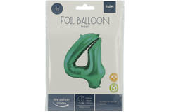 Foil Balloon Number 4 - Green Metallic Mat - 86 cm