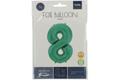 Foil Balloon Number 8 - Green Metallic Mat - 86 cm