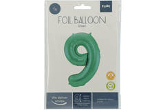Foil Balloon Number 9 - Green Metallic Mat - 86 cm