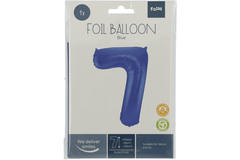 Foil Balloon Number 7 - Blue Metallic Mat - 86 cm 