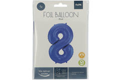 Foil Balloon Number 8 - Blue Metallic Mat - 86 cm 