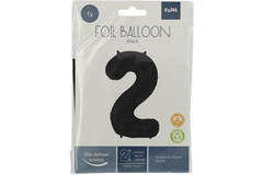 Foil Balloon Number 2 Black Metallic Matt - 86 cm