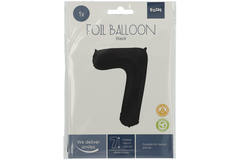 Foil Balloon Number 7 Black Metallic Matt - 86 cm