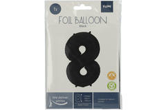 Foil Balloon Number 8 Black Metallic Matt - 86 cm
