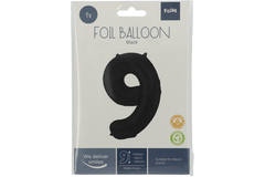 Foil Balloon Number 9 Black Metallic Matt - 86 cm