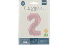 Foil Balloon Number 2 Pastel Pink Metallic Matt - 86 cm