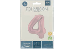 Foil Balloon Number 4 Pastel Pink Metallic Matt - 86 cm