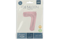 Foil Balloon Number 7 Pastel Pink Metallic Matt - 86 cm