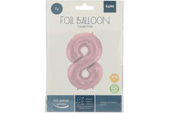 Foil Balloon Number 8 Pastel Pink Metallic Matt - 86 cm