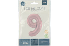 Foil Balloon Number 9 Pastel Pink Metallic Matt - 86 cm