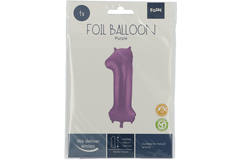Foil Balloon Number 1 Purple Metallic Matt - 86 cm