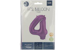 Foil Balloon Number 4 Purple Metallic Matt - 86 cm
