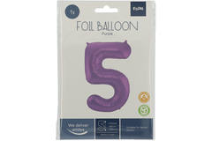 Foil Balloon Number 5 Purple Metallic Matt - 86 cm