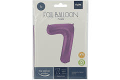 Foil Balloon Number 7 Purple Metallic Matt - 86 cm