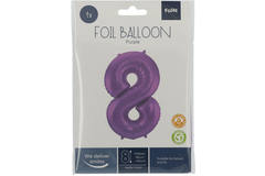 Foil Balloon Number 8 Purple Metallic Matt - 86 cm