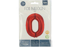 Foil Balloon Number 0 Red Metallic Matt - 86 cm