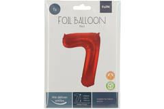 Foil Balloon Number 7 Red Metallic Matt - 86 cm