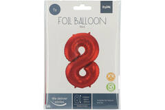 Foil Balloon Number 8 Red Metallic Matt - 86 cm