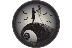 8 Plates Nightmare Before Christmas Round Paper 23 cm