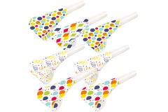 7 Blowouts Assorted Plastic / Paper 30 cm