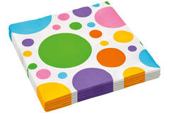 20 Napkins Dots rainbow 33 x 33 cm