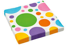 20 Napkins Dots rainbow 33 x 33 cm