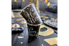 8 Cups Happy Birthday Sparkling Celebrations Paper gold 250 ml